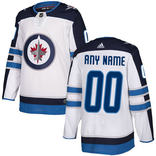 Men's Adidas Winnipeg Jets Away NHL Authentic White Customized Jersey