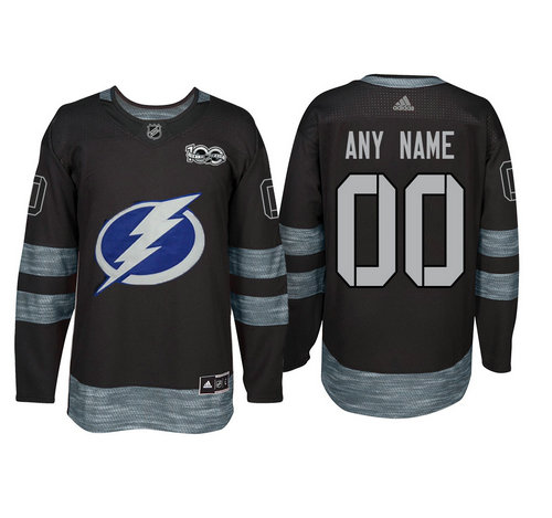 Adidas Tampa Bay Lightning Black 1917-2017 100th Anniversary Stitched NHL Custom Jersey