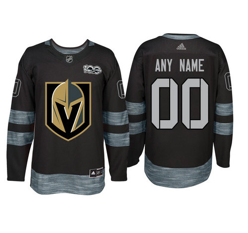 Adidas Vegas Golden Knights Black 1917-2017 100th Anniversary Stitched NHL Custom Jersey