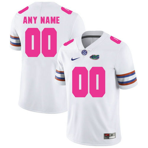 Florida Gators White Men's Customized 2018 Breast Cancer Awareness College