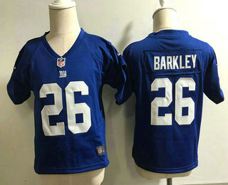 Toddler New York Giants #26 Saquon Barkley Royal Blue Team Color Stitched NFL Nike Game Jersey