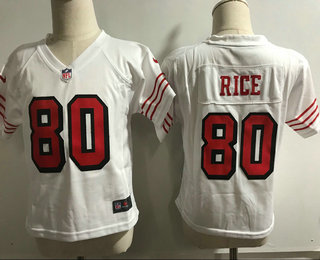 Toddler San Francisco 49ers #80 Jerry Rice White 2018 Color Rush Vapor Untouchable Limited Jersey