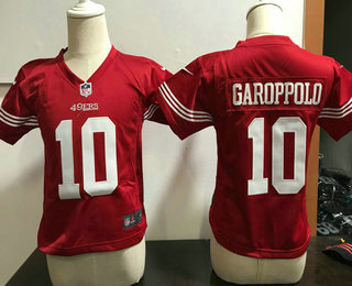 Toddler San Francisco 49ers #10 Jimmy Garoppolo Scarlet Red Team Color Stitched NFL Nike Game Jersey