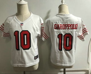 Toddler San Francisco 49ers #10 Jimmy Garoppolo White 2018 Color Rush Vapor Untouchable Limited Jersey