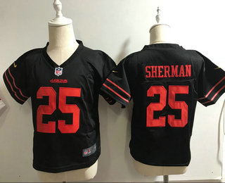 Toddler San Francisco 49ers #25 Richard Sherman Black Alternate Stitched NFL Nike Game Jersey