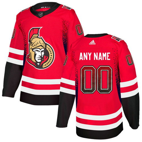 Men's Ottawa Senators Red Customized Drift Fashion Adidas Jersey