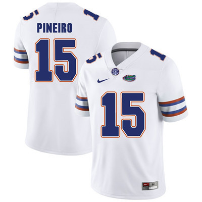 Florida Gators White #15 Eddy Pineiro Football Player Performance Jersey