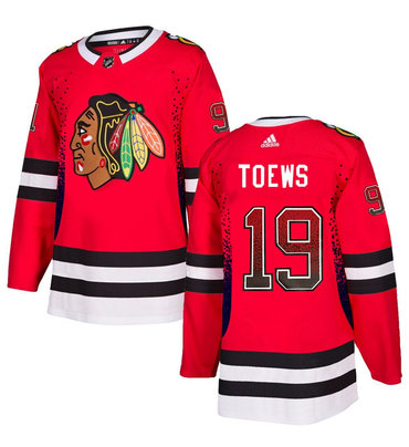 Men's Chicago Blackhawks #19 Jonathan Toews Red Drift Fashion Adidas Jersey