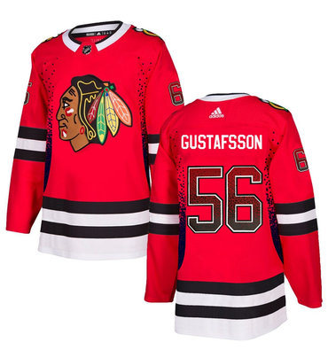 Men's Chicago Blackhawks #56 Erik Gustafsson Red Drift Fashion Adidas Jersey