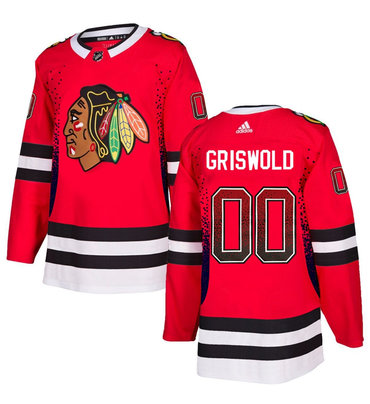 Men's Chicago Blackhawks #00 Clark Griswold Red Drift Fashion Adidas Jersey