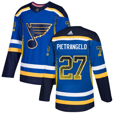 Men's St. Louis Blues #27 Alex Pietrangelo Royal Drift Fashion Adidas Jersey