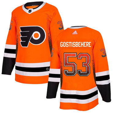 Men's Philadelphia Flyers #53 Shayne Gostisbehere Orange Drift Fashion Adidas Jersey