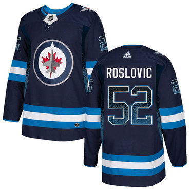 Men's Winnipeg Jets #52 Jack Roslovic Navy Drift Fashion Adidas Jersey