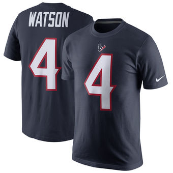 Men's Houston Texans 4 Deshaun Watson Nike Navy Player Pride Name & Number T-Shirt