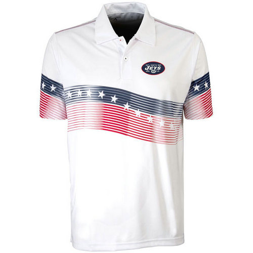 New York Jets White Antigua Patriot Polo