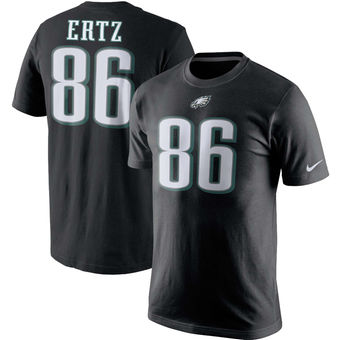 Men's Philadelphia Eagles 86 Zach Ertz Nike Black Player Pride Name & Number T-Shirt