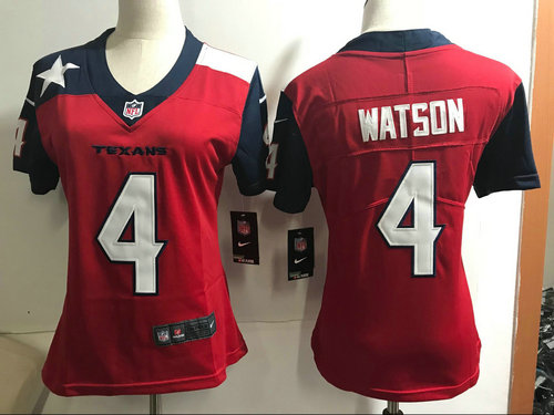 Women's Nike Houston Texans #4 Deshaun Watson Red Stitched NFL 2018 Vapor Untouchable Limited Jersey