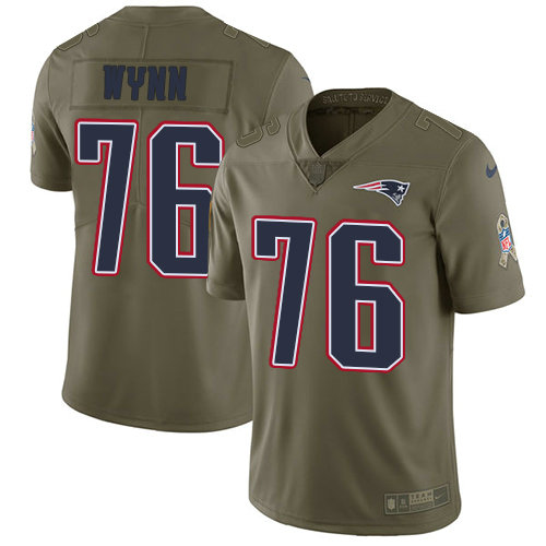 Kids Nike Patriots 76 Isaiah Wynn Olive Stitched NFL Limited 2017 Salute To Service Jersey