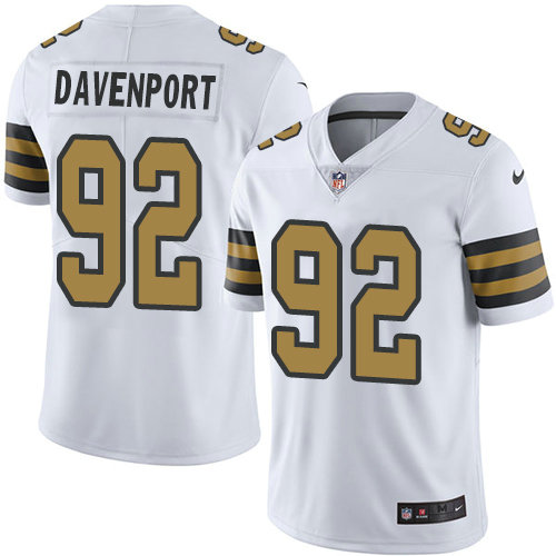 Men's Nike Saints #92 Marcus Davenport White Color Rush Limited Jersey