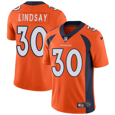 Nike Denver Broncos #30 Phillip Lindsay Orange Team Color Men's Stitched NFL Vapor Untouchable Limited Jersey