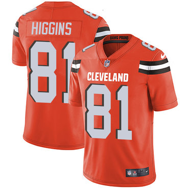 Youth Nike Cleveland Browns #81 Rashard Higgins Orange Alternate Vapor Untouchable Limited Player NFL Jersey