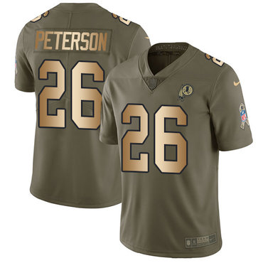 Nike Washington Redskins #26 Adrian Peterson Olive Gold Men's Stitched NFL Limited 2017 Salute To Service Jersey