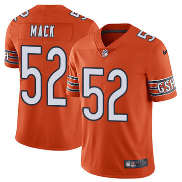 Nike Chicago Bears #52 Khalil Mack Orange Men's Stitched NFL Limited Rush Jersey