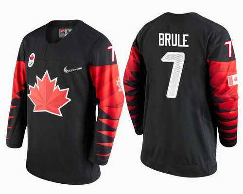 Men Canada Team #7 Gilbert Brule Black 2018 Winter Olympics Jersey