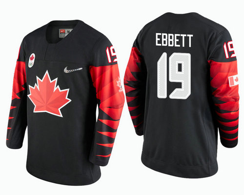 Men Canada Team #19 Andrew Ebbett Black 2018 Winter Olympics Jersey