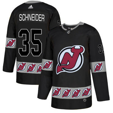 Men's New Jersey Devils #35 Cory Schneider Black Team Logos Fashion Adidas Jersey