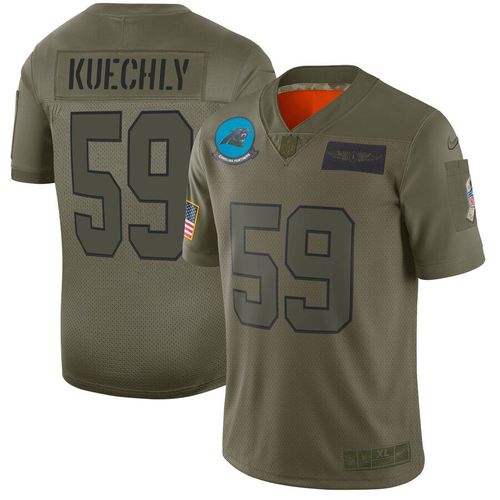 Men Carolina Panthers 59 Kuechly Green Nike Olive Salute To Service Limited NFL Jerseys