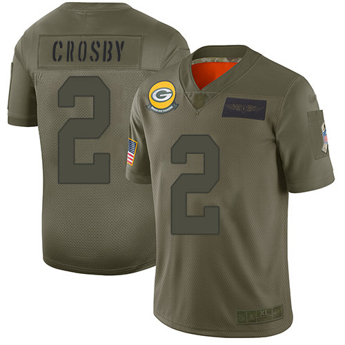 Nike Packers #2 Mason Crosby Camo Men's Stitched NFL Limited 2019 Salute To Service Jersey