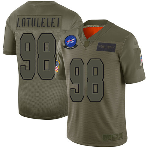 Nike Bills #98 Star Lotulelei Camo Men's Stitched NFL Limited 2019 Salute To Service Jersey