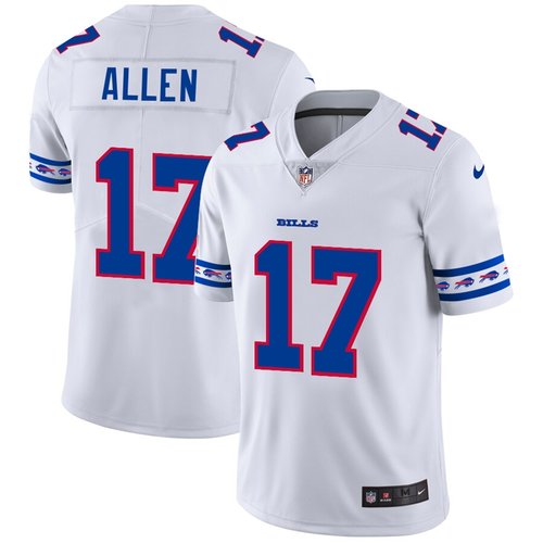 Buffalo Bills #17 Josh Allen Nike White Team Logo Vapor Limited NFL Jersey