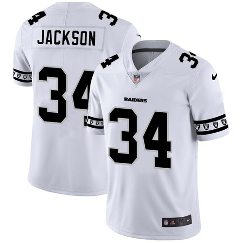 Oakland Raiders #34 Bo Jackson Nike White Team Logo Vapor Limited NFL Jersey