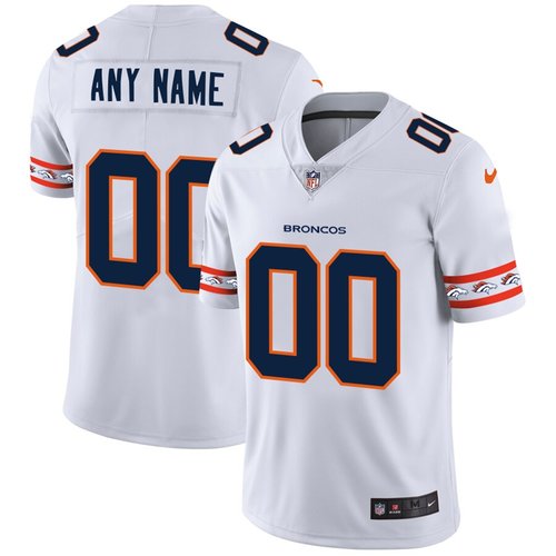 Men's Denver Broncos Custom Nike White Team Logo Vapor Limited NFL Jersey