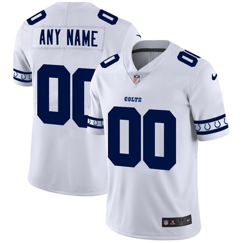 Men's Indianapolis Colts Custom Nike White Team Logo Vapor Limited NFL Jersey