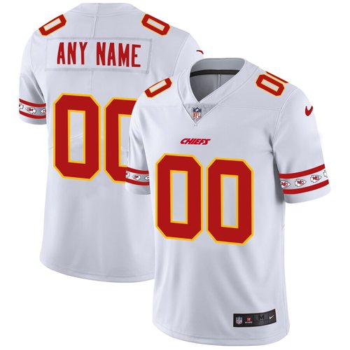 Men's Kansas City Chiefs Custom Nike White Team Logo Vapor Limited NFL Jersey