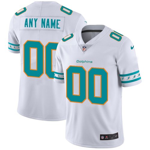 Men's Miami Dolphins Custom Nike White Team Logo Vapor Limited NFL Jersey