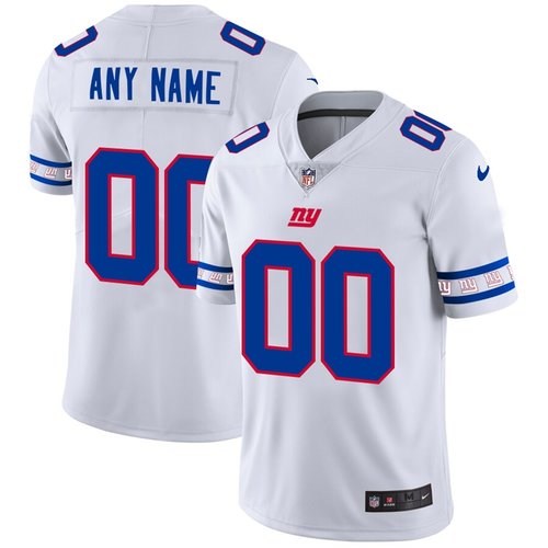 Men's New York Giants Custom Nike White Team Logo Vapor Limited NFL Jersey