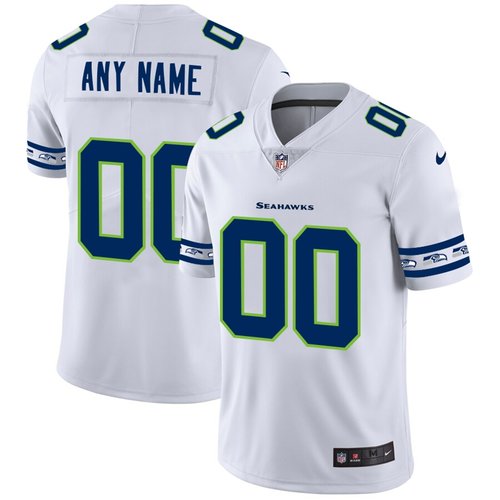 Men's Seattle Seahawks Custom Nike White Team Logo Vapor Limited NFL Jersey