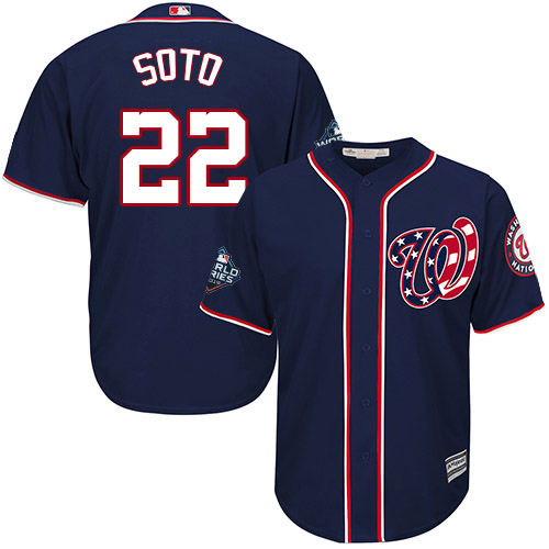 Men's Washington Nationals #22 Juan Soto Navy 2019 World Series Bound Cool Base Stitched MLB Jersey