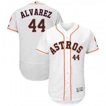 Men's Houston Astros #44 Yordan Alvarez Majestic Flex Base Home Collection White Jersey