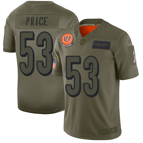 Nike Bengals #53 Billy Price Camo Men's Stitched NFL Limited 2019 Salute To Service Jersey