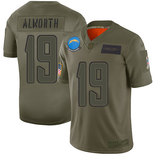 Nike Chargers #19 Lance Alworth Camo Men's Stitched NFL Limited 2019 Salute To Service Jersey