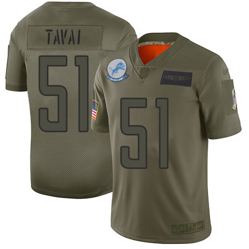 Nike Lions #51 Jahlani Tavai Camo Men's Stitched NFL Limited 2019 Salute To Service Jersey