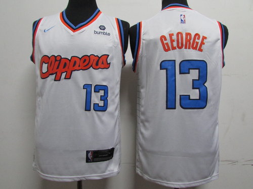 Clippers 13 Paul George White City Edition Nike Swingman Jersey