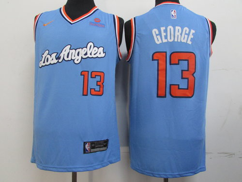 Clippers 13 Paul George Light Blue Nike Swingman Jersey