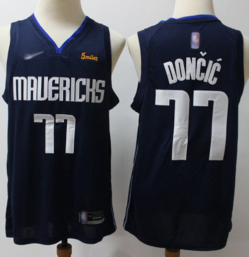 Mavericks #77 Luka Doncic Navy Basketball Swingman Statement Edition 2019-2020 Jersey