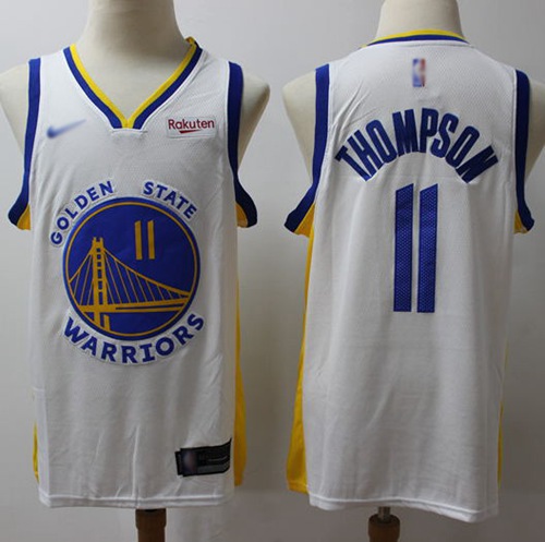 Warriors #11 Klay Thompson White Basketball Swingman Association Edition 2019-2020 Jersey